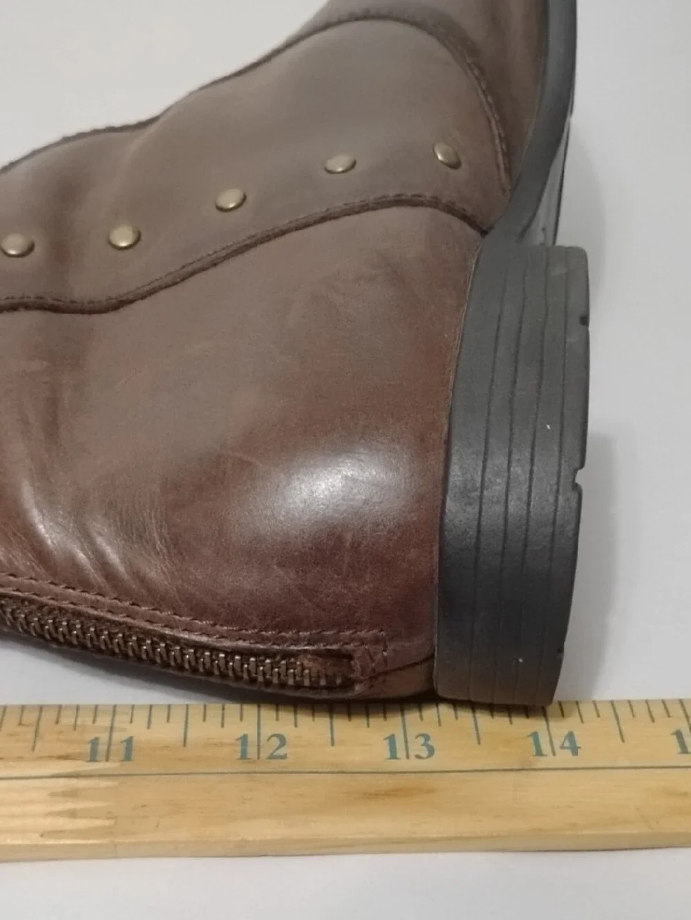 BORN Knee-high Leather Boots in (1) Brown and (1) Black Studded Riding Boot